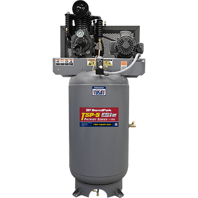 Vertical rotary screw air compressor with an 80-gallon tank
