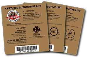 Automotive Lift Institute (ALI) Gold Labels